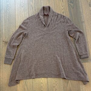 MaxMara Elegant Brown Shawl Collar Sweater